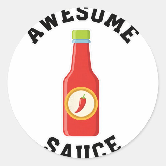 Chicken Awesome Sauce Bottle  Classic Round Sticker (Front)