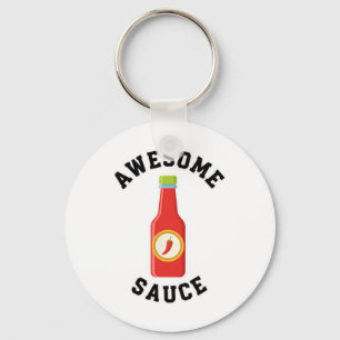 Chicken Awesome Sauce Bottle Key Ring