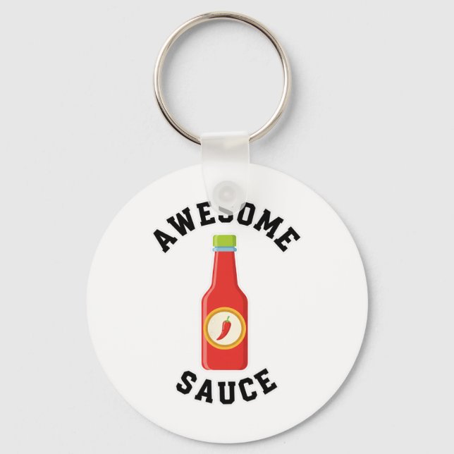 Chicken Awesome Sauce Bottle  Key Ring (Front)