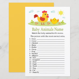 Chicken Baby Animals Name Game