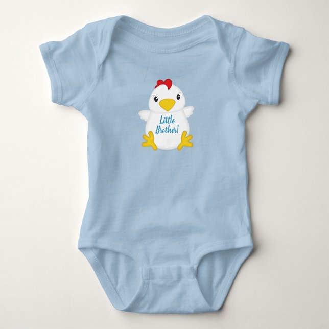 Chicken Baby Shower Blue Bodysuit (Front)