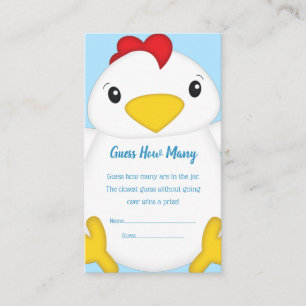Chicken Baby Shower Blue Boy Enclosure Card