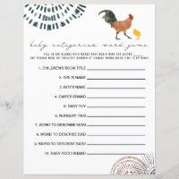 Chicken Baby Shower Categories Word Game