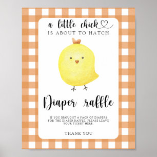 chicken baby shower - diaper raffle poster