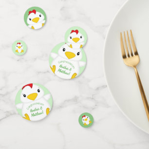 Chicken Baby Shower Green Confetti