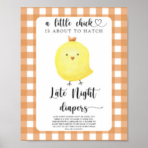 chicken baby shower - Late night diapers game Poster