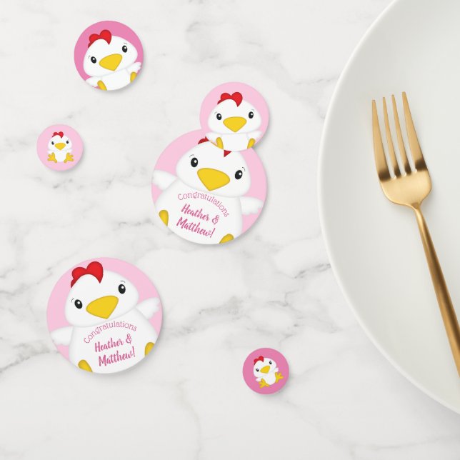 Chicken Baby Shower Pink Confetti (Group)