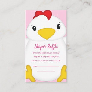 Chicken Baby Shower Pink Enclosure Card