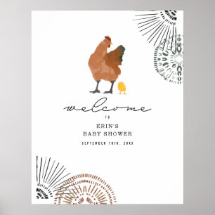 Chicken Baby Shower Welcome Poster