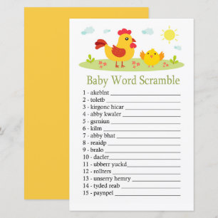 Chicken Baby word scramble game