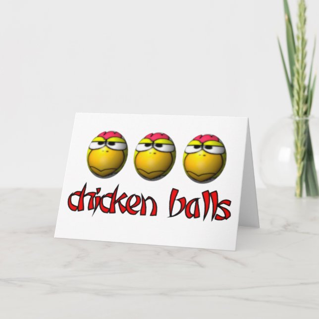 Chicken Balls Greeting Card (Front)