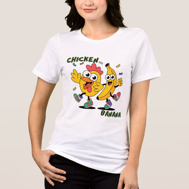 CHICKEN BANANA DANCE Tri-Blend SHIRT (Front)