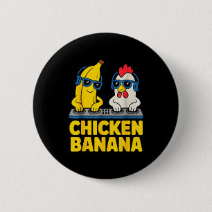 Chicken Banana Dj 6 Cm Round Badge