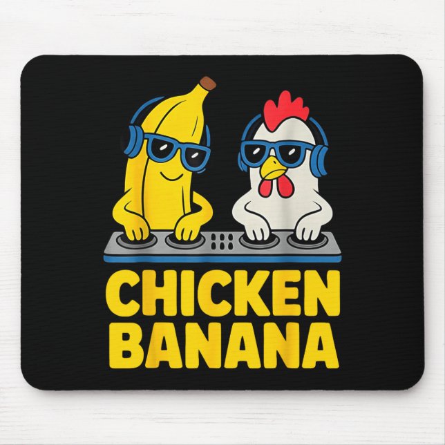 Chicken Banana Dj  Mouse Mat (Front)