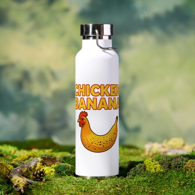 Chicken Banana Madness 🐔🍌  Water Bottle (Outdoor (Rotated))