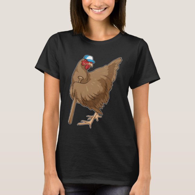 Chicken Baseball Baseball bat T-Shirt (Front)
