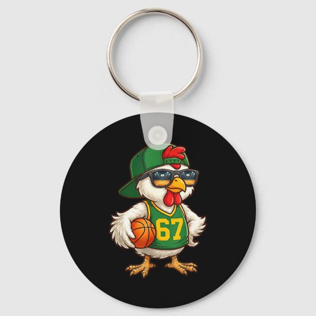 Chicken Basketball 67 Gen Alpha Slang Srts Men Boy Key Ring (Front)
