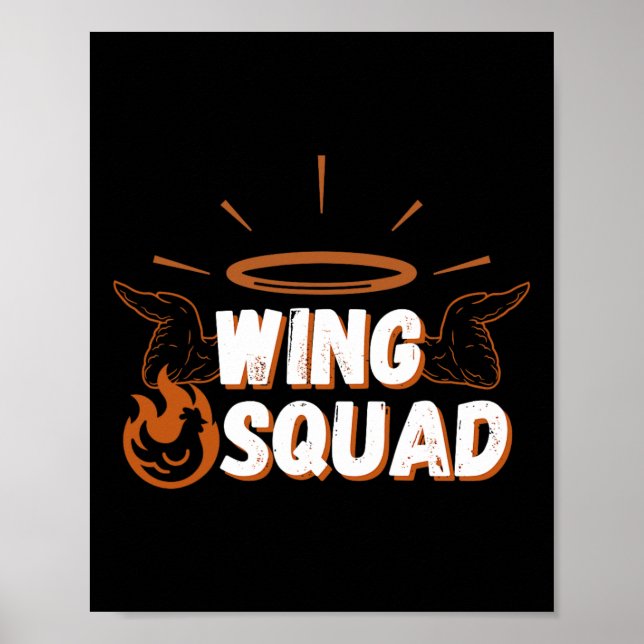 Chicken Bbq Wings Squad Family Party Wing Lovers  Poster (Front)