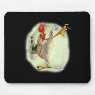Chicken Beer Karate Kick Cool Chicken Funny Chicke Mouse Mat
