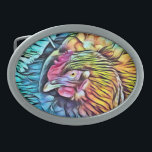 CHICKEN BELT BUCKLE<br><div class="desc">An abstract art design of a cute little chicken.</div>