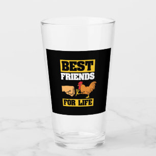 Chicken Best Friends For Life Glass