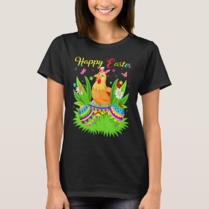 Chicken Bird Floral Easter Egg Funny Chicken East T-Shirt