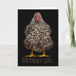 Chicken Birthday Girl Funny Chicken Owner Cute Hen Card