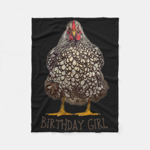 Chicken Birthday Girl Funny Chicken Owner Cute Hen Fleece Blanket