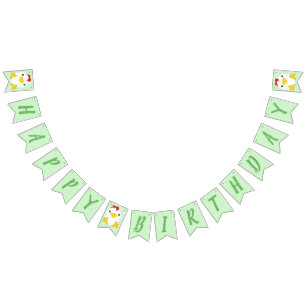 Chicken Birthday Party Green Bunting