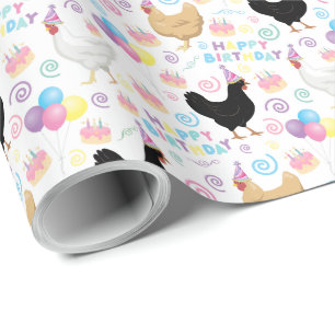 Chicken Birthday Wrapping Paper