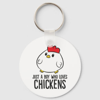 Chicken Boy Just a Boy Who Loves Chickens Key Ring