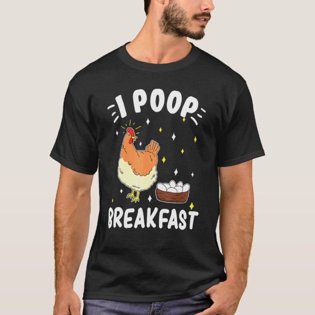Chicken Breakfast Hen Laying Eggs Poultry Themed T-Shirt (Front)
