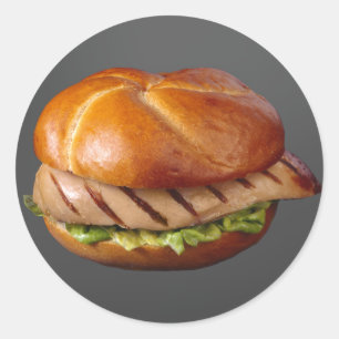 Chicken Breast Sandwich Classic Round Sticker