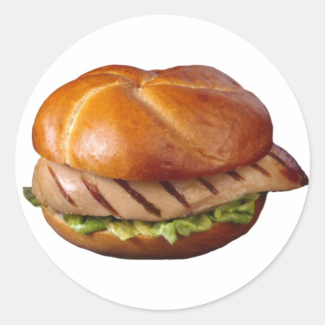 Chicken Breast Sandwich Classic Round Sticker (Front)