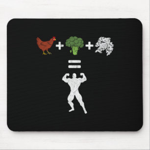 Chicken Broccoli Rice Bodybuilding Diet Funny Spor Mouse Mat