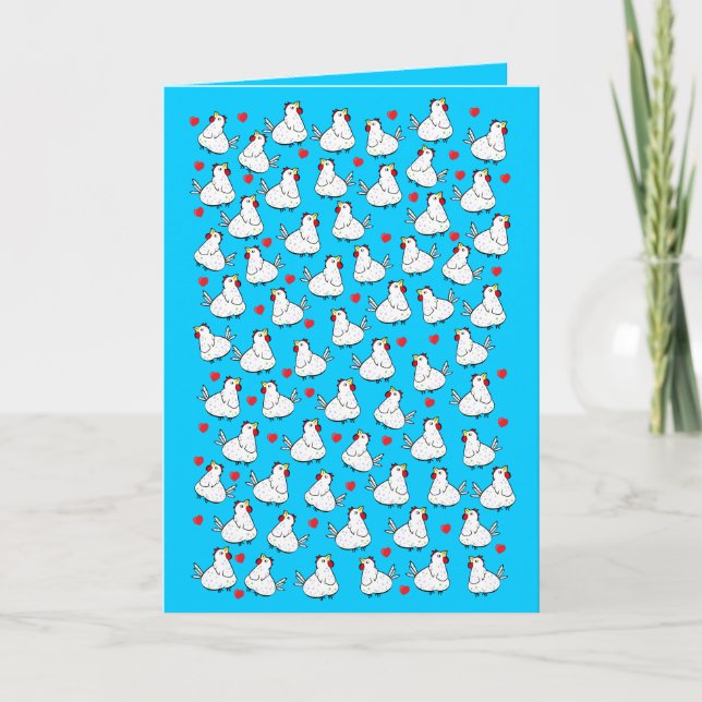 Chicken Bunch Heart Pattern - Greeting Card (Front)