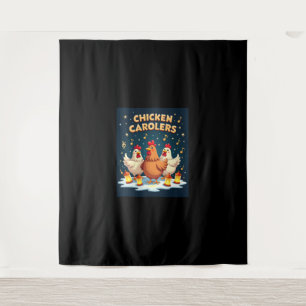 Chicken Carolers Tapestry