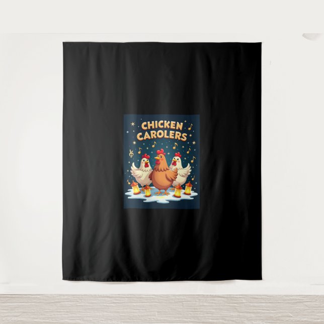 Chicken Carolers Tapestry (Front)