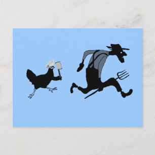 Chicken cartoon postcard