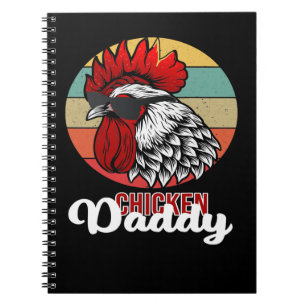 Chicken Chick Mens Vintage Chicken Daddy Retro Far Notebook