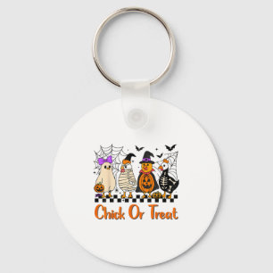 Chicken Chick Or Treat Funny Halloween Costume Far Key Ring