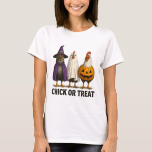 Chicken Chick Or Treat Funny Halloween Costume Far T-Shirt