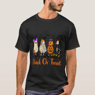 Chicken Chick Or Treat Funny Halloween Costume Far T-Shirt