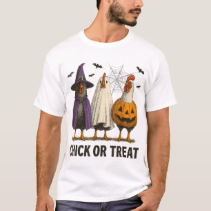 Chicken Chick Or Treat Halloween Costume Farmer T-Shirt