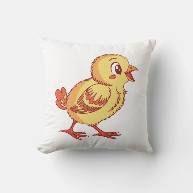 Chicken chick throw pillow (Front)