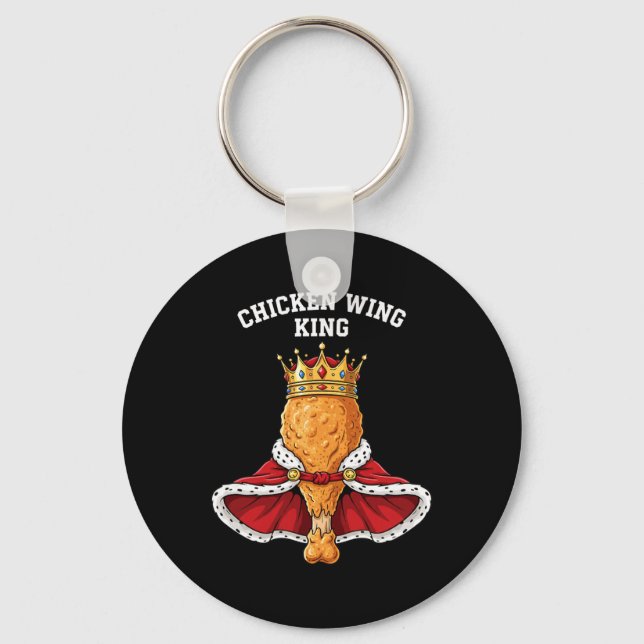 Chicken, Chicken Wing King Crowned Drumstick And R Key Ring (Front)