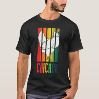 Chicken Chickens Rooster Farm Rainbow Chicken Farm T-Shirt