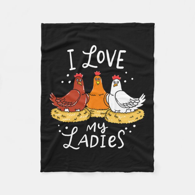 Chicken Chicks Eggs Farmer Funny Gift  Fleece Blanket (Front)
