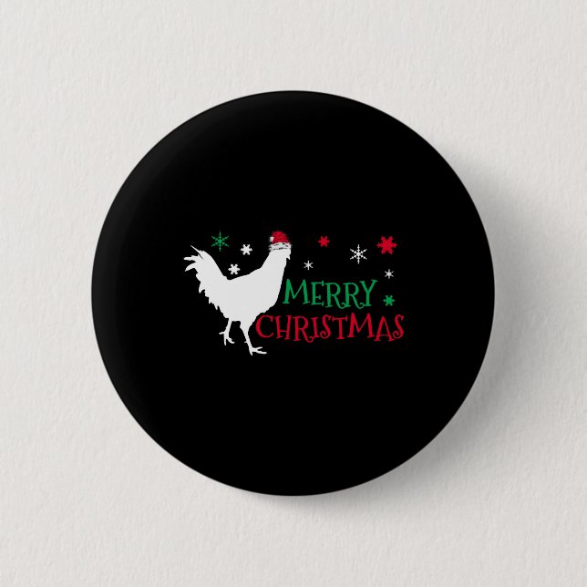 Chicken Christmas  6 Cm Round Badge (Front)