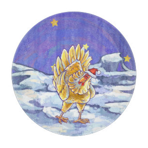 Chicken Christmas Cutting Board